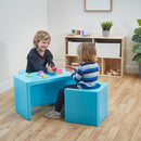 Ensemble table et chaises cubiques polyvalent Tri-Me, siège et table portables pour intérieur/extérieur, ensemble 3 pièces