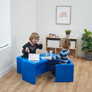 Ensemble table et chaises cubiques polyvalent Tri-Me, siège et table portables pour intérieur/extérieur, ensemble 3 pièces