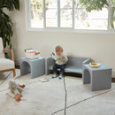 Ensemble table et chaises cubiques polyvalent Tri-Me, siège et table portables pour intérieur/extérieur, ensemble 3 pièces
