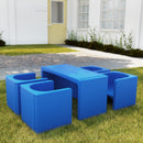 Ensemble table et chaises cubiques polyvalent Tri-Me, siège et table portables pour intérieur/extérieur, ensemble 3 pièces