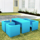 Ensemble table et chaises cubiques polyvalent Tri-Me, siège et table portables pour intérieur/extérieur, ensemble 3 pièces