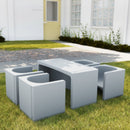 Ensemble table et chaises cubiques polyvalent Tri-Me, siège et table portables pour intérieur/extérieur, ensemble 3 pièces