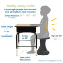 Twist Wobble Stool, Active Learning Chair, Flex Seating, 18in Seat Height
