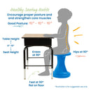 Twist Wobble Stool, Active Learning Chair, Flex Seating, 18in Seat Height