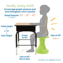 Twist Wobble Stool, Active Learning Chair, Flex Seating, 18in Seat Height