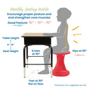 Twist Wobble Stool, Active Learning Chair, Flex Seating, 18in Seat Height