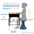 Twist Wobble Stool, Active Learning Chair, Flex Seating, 18in Seat Height