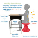 Twist Wobble Stool, Active Learning Chair, Flex Seating, 14in Seat Height