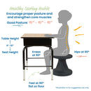 Twist Wobble Stool, Active Learning Chair, Flex Seating, 14in Seat Height