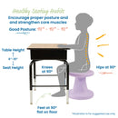 Twist Wobble Stool, Active Learning Chair, Flex Seating, 14in Seat Height
