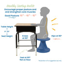 Twist Wobble Stool, Active Learning Chair, Flex Seating, 14in Seat Height