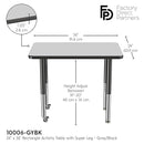 24" x 36" Rectangle T-Mold Activity Table