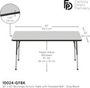 30" x 60" Rectangle T-Mold Activity Table